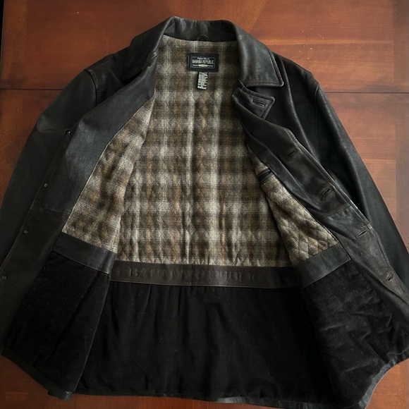 Vintage Banana Republic 3/4 Length Brown Leather Coat - Picture 5 of 16